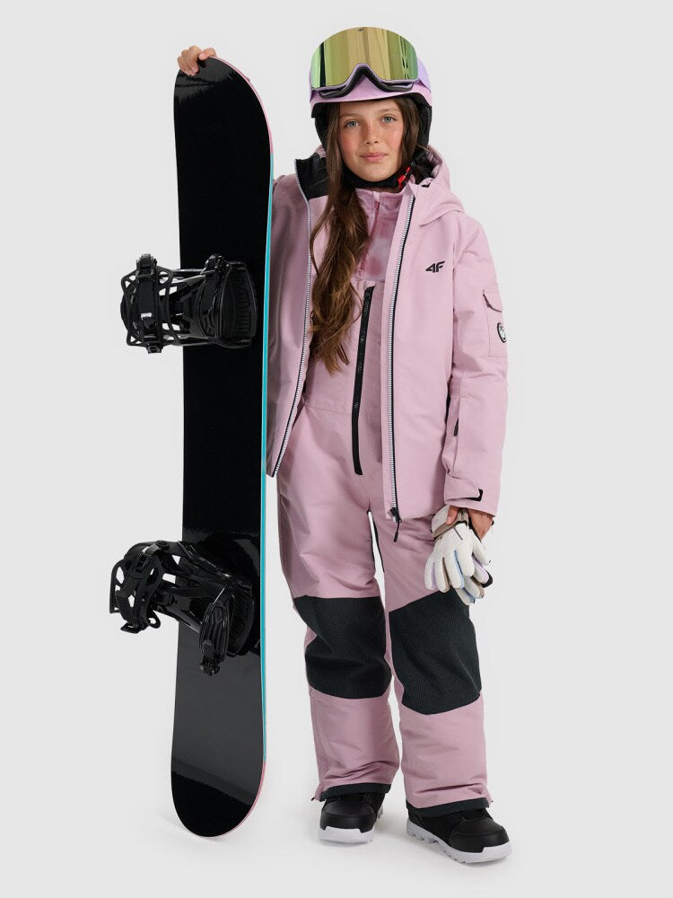 Spodnie snowboardowe membrana 10000 dziewczęce - różowe