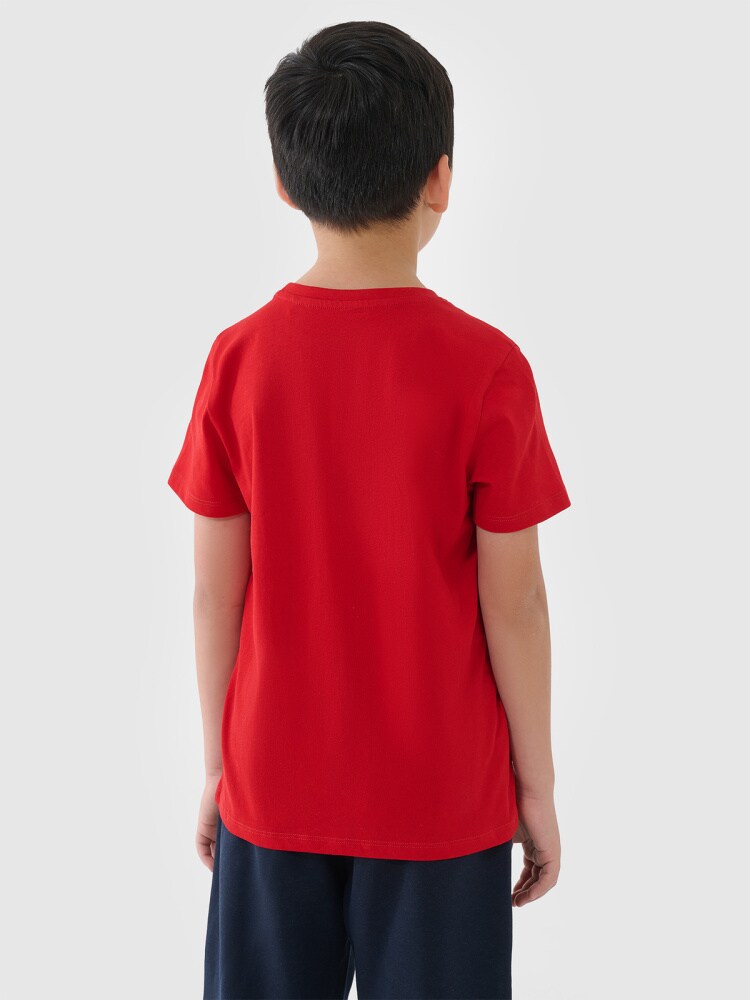 T-shirt z nadrukiem chłopięcy - granatowy