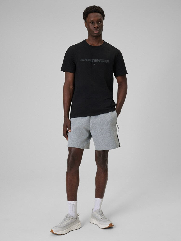 T-shirt regular z nadrukiem męski - niebieski