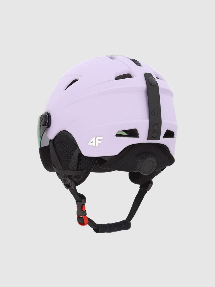 Kask narciarski z goglami uniseks - fioletowy