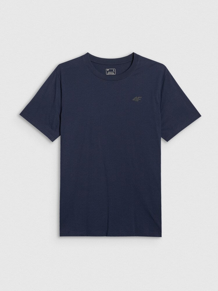 T-shirt regular gładki męski - czarny