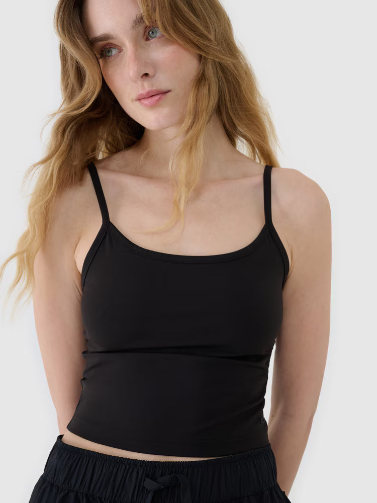 Crop-top slim damski - fioletowy