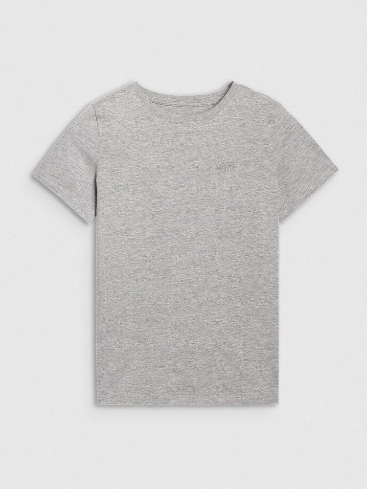 T-shirt regular gładki chłopięcy - czarny