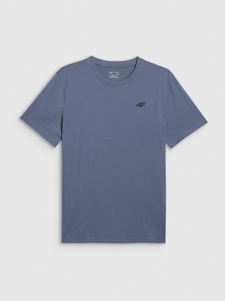 T-shirt regular gładki męski - czarny