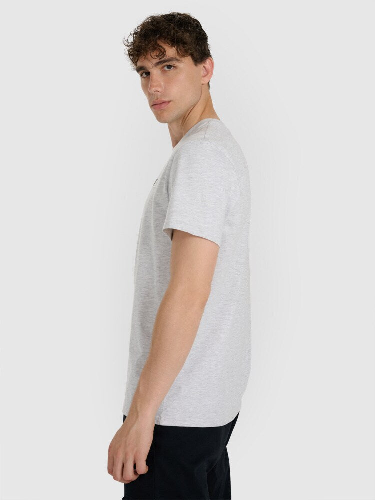 T-shirt regular gładki męski - szary