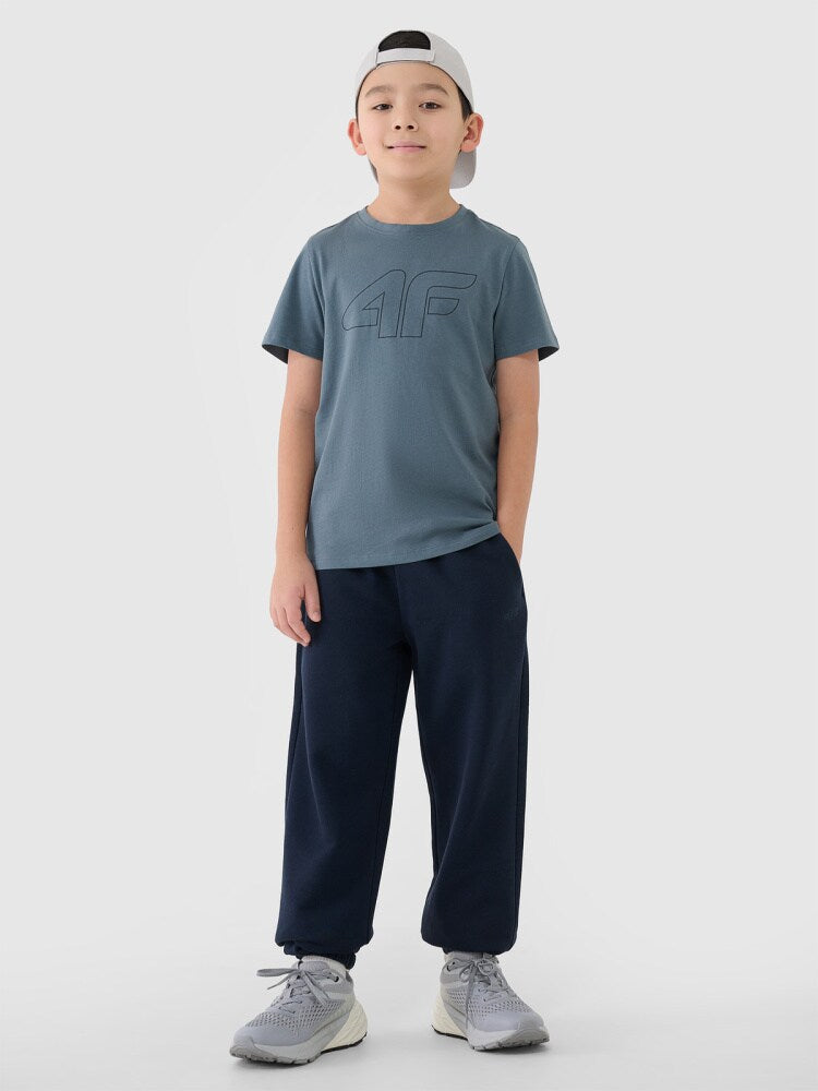 T-shirt z nadrukiem chłopięcy - granatowy