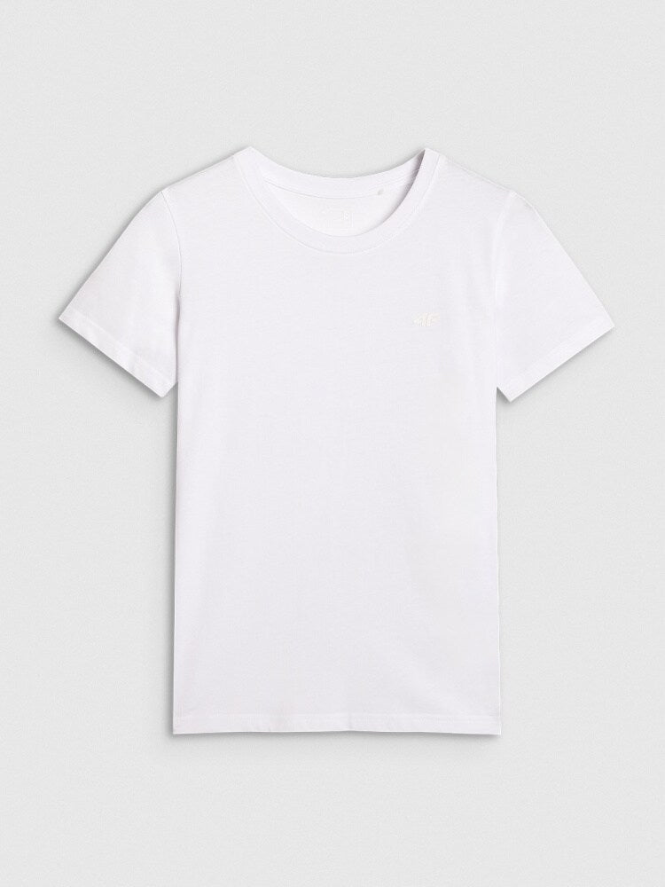 T-shirt regular gładki damski - czarny