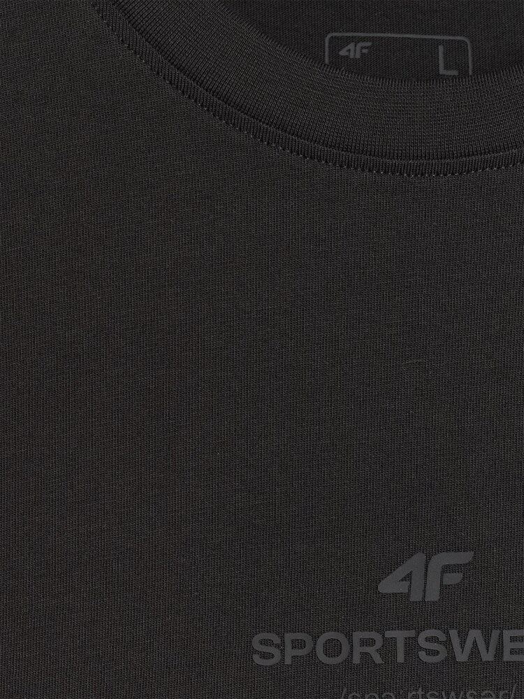 T-shirt regular z nadrukiem męski - szary