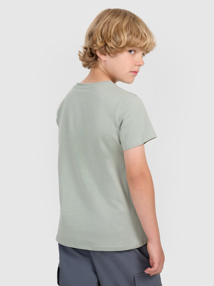 T-shirt regular z nadrukiem chłopięcy - oliwkowy