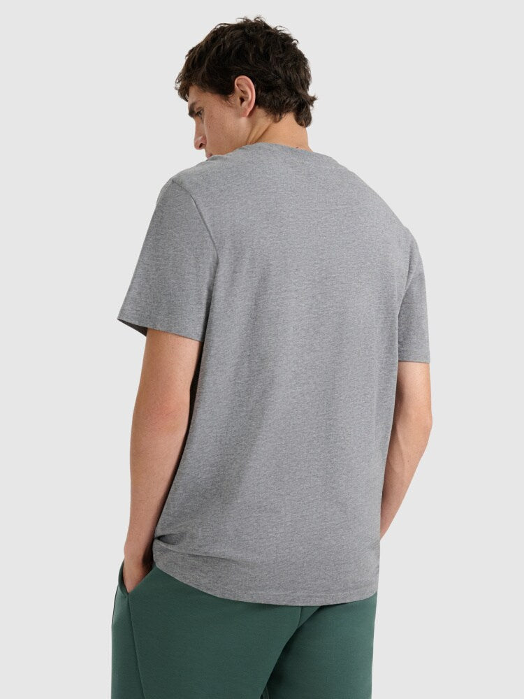 T-shirt regular gładki męski - czarny