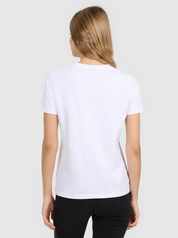 T-shirt regular gładki damski - czarny
