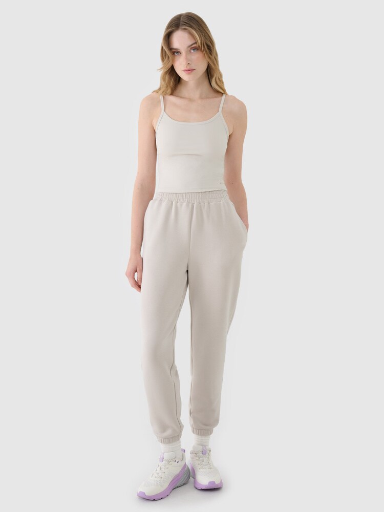 Crop-top slim damski - fioletowy