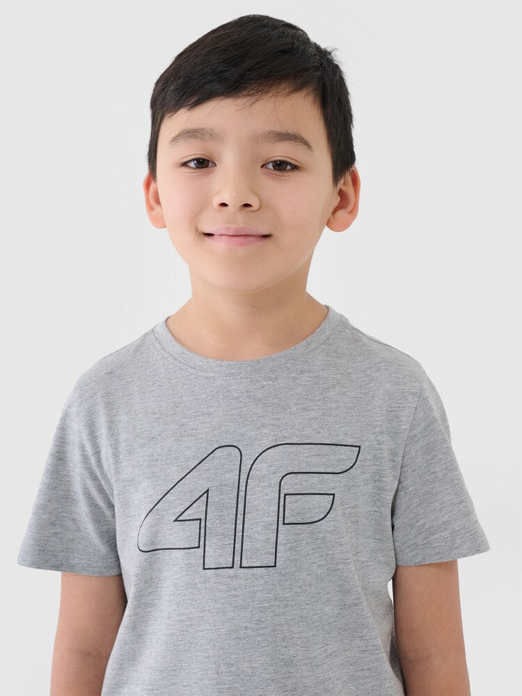T-shirt z nadrukiem chłopięcy - granatowy