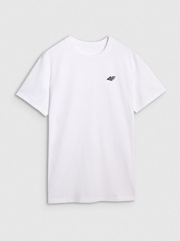 T-shirt regular gładki męski - szary