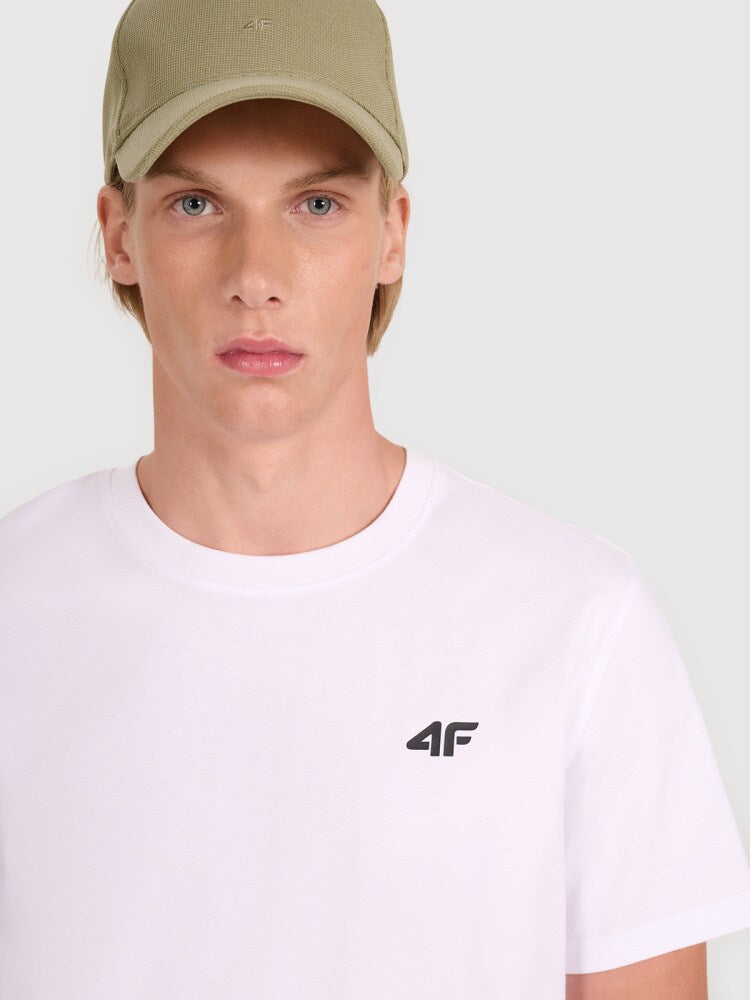T-shirt regular gładki męski - szary
