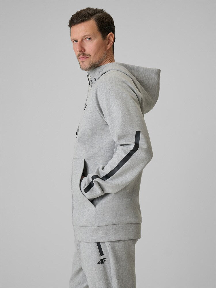 Bluza dresowa regular z kapturem męska - szara
