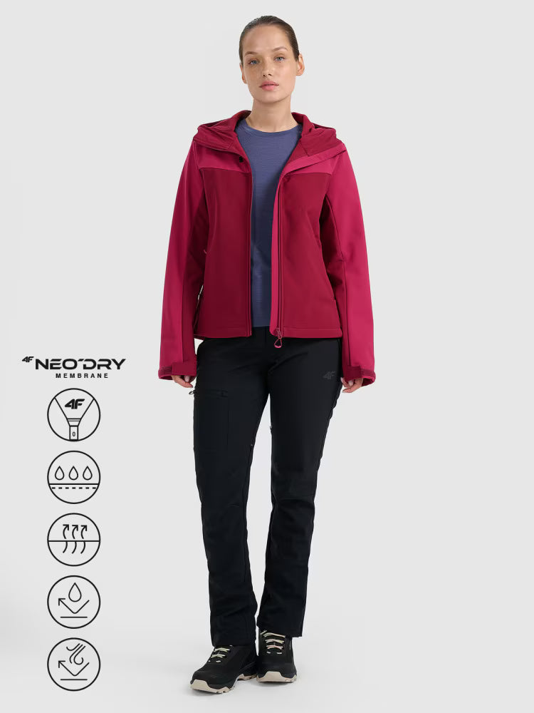 Kurtka softshell wiatroodporna membrana 8000 damska - niebieska