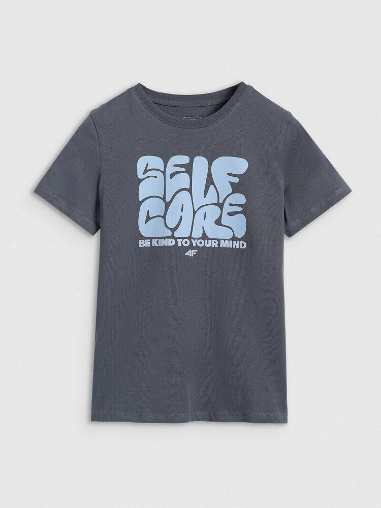 T-shirt regular z nadrukiem chłopięcy - oliwkowy