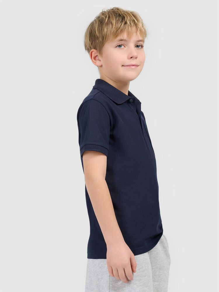 Koszulka polo regular chłopięca - granatowa