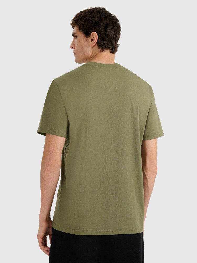T-shirt regular gładki męski - czarny