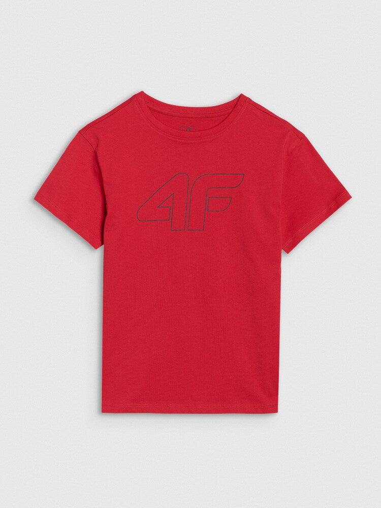 T-shirt oversize z nadrukiem chłopięcy - czerwony
