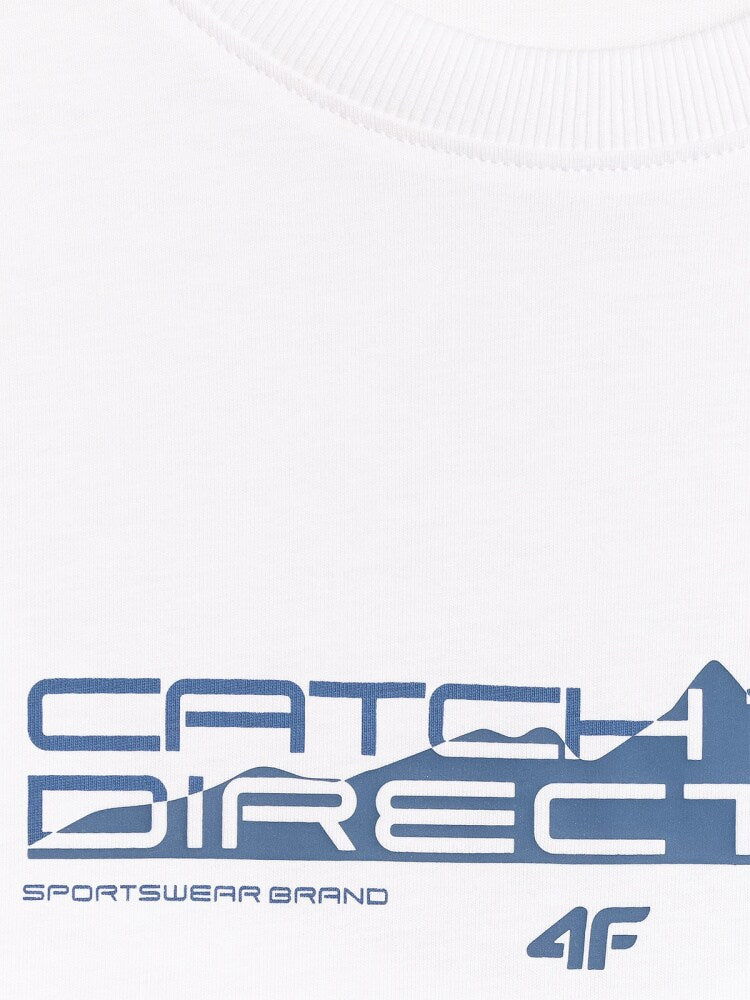 T-shirt regular z nadrukiem męski - turkusowy