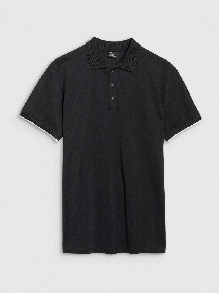 Koszulka polo regular męska - czarna