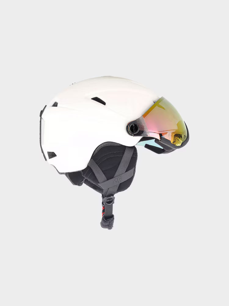 Kask narciarski z goglami uniseks - szary