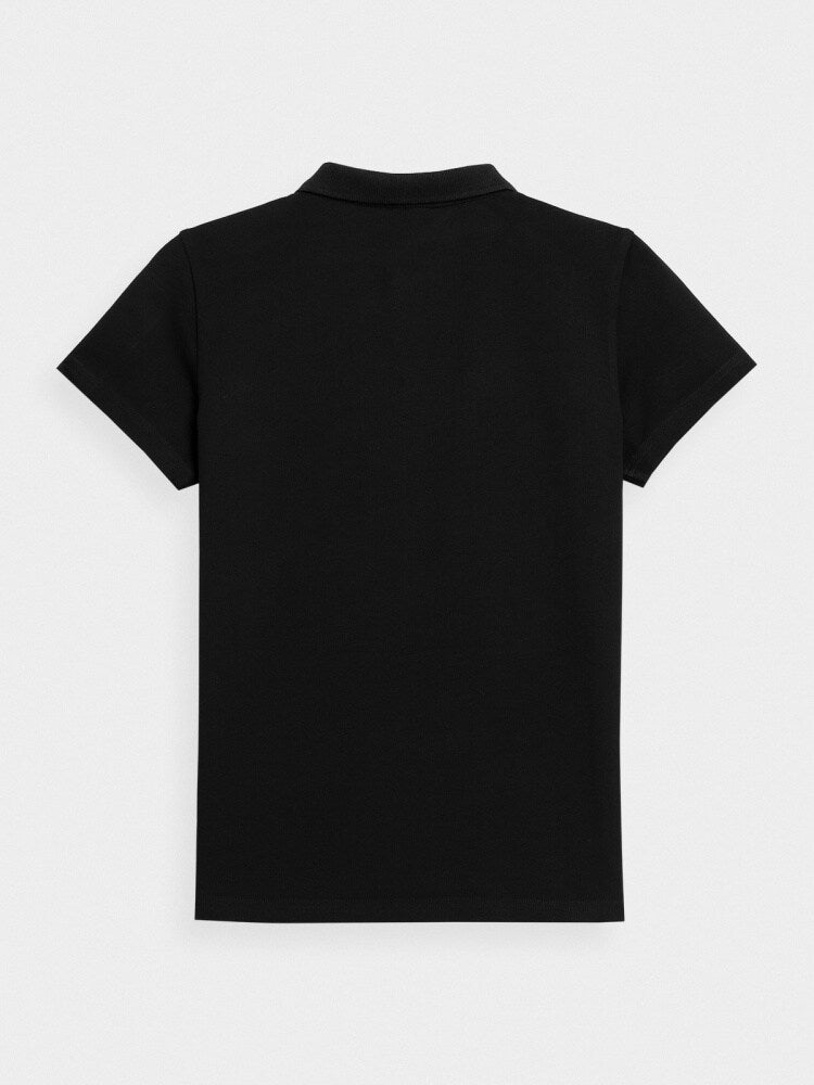 Koszulka polo slim damska - czarna