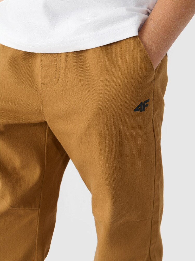 Spodnie casual joggery chłopięce - brązowy