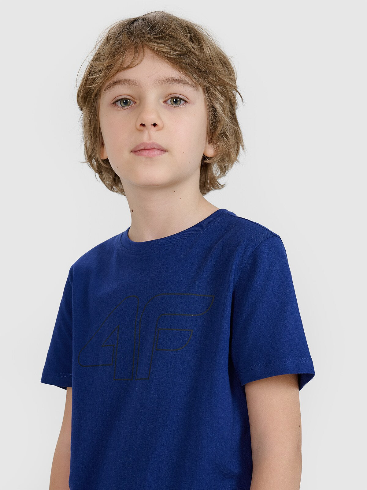 T-shirt z nadrukiem chłopięcy - granatowy