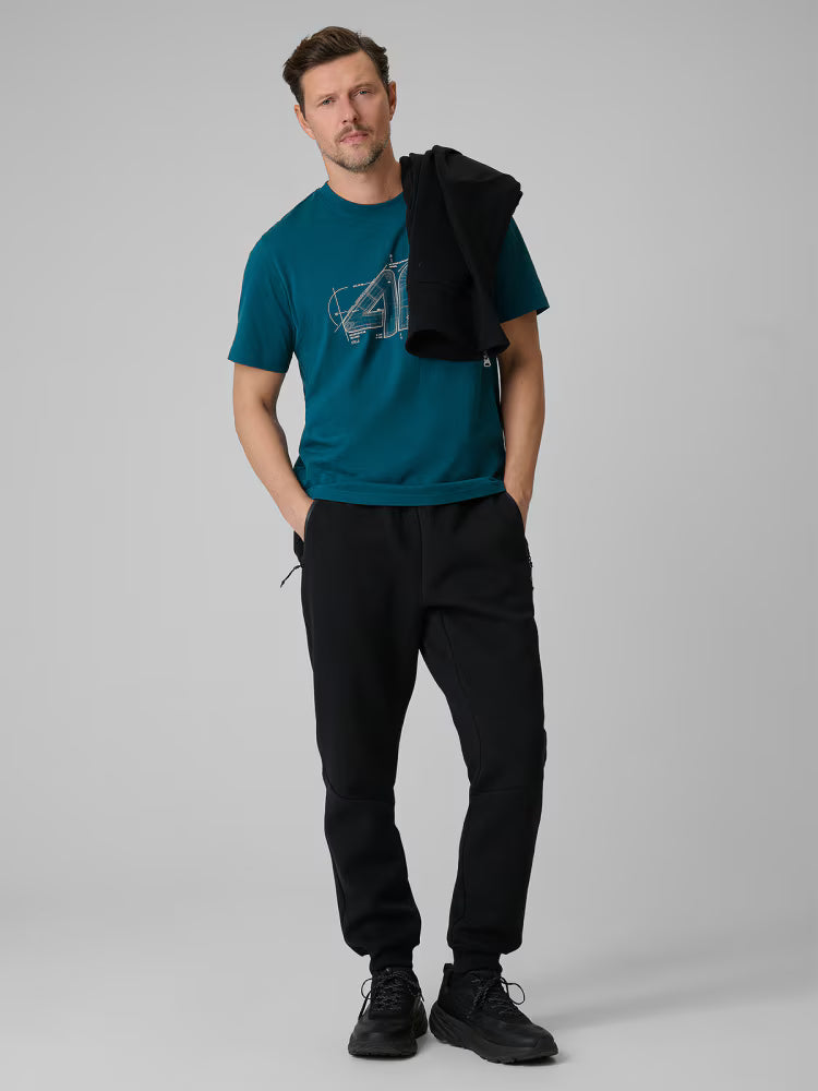 T-shirt regular z nadrukiem męski - czerwony