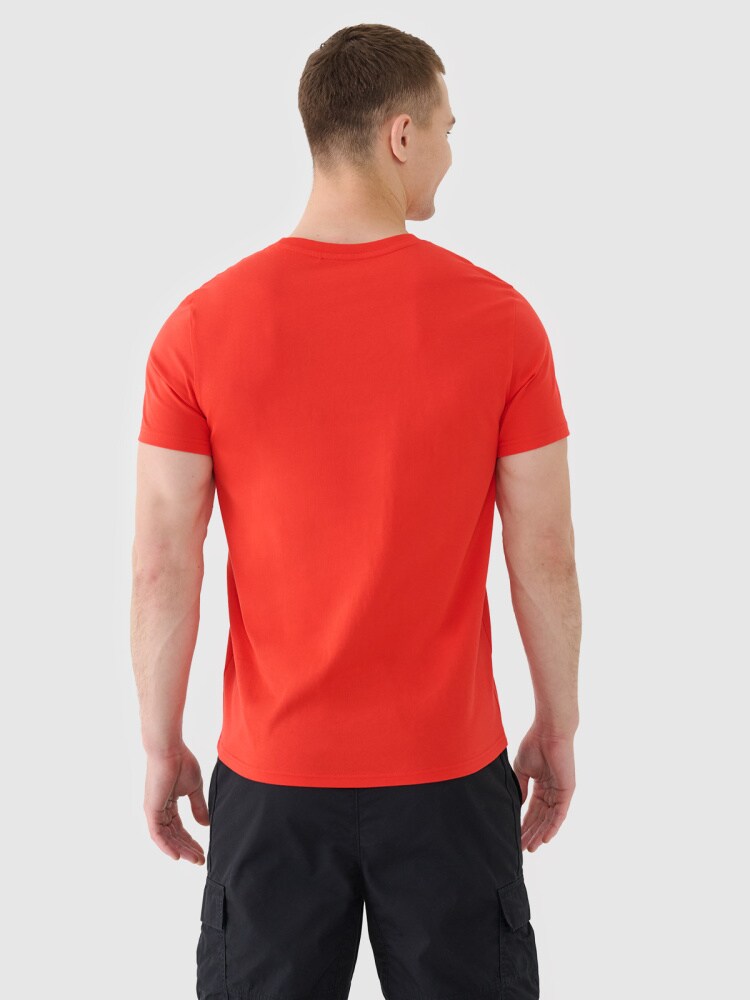 T-shirt regular gładki męski - szary