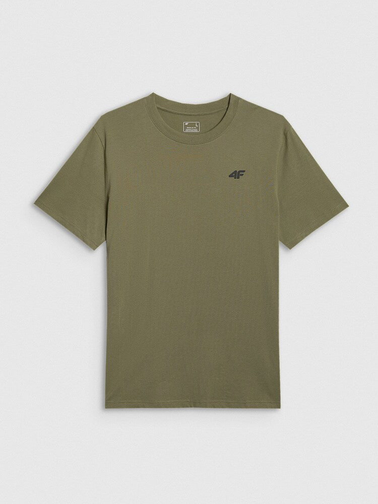 T-shirt regular gładki męski - czarny