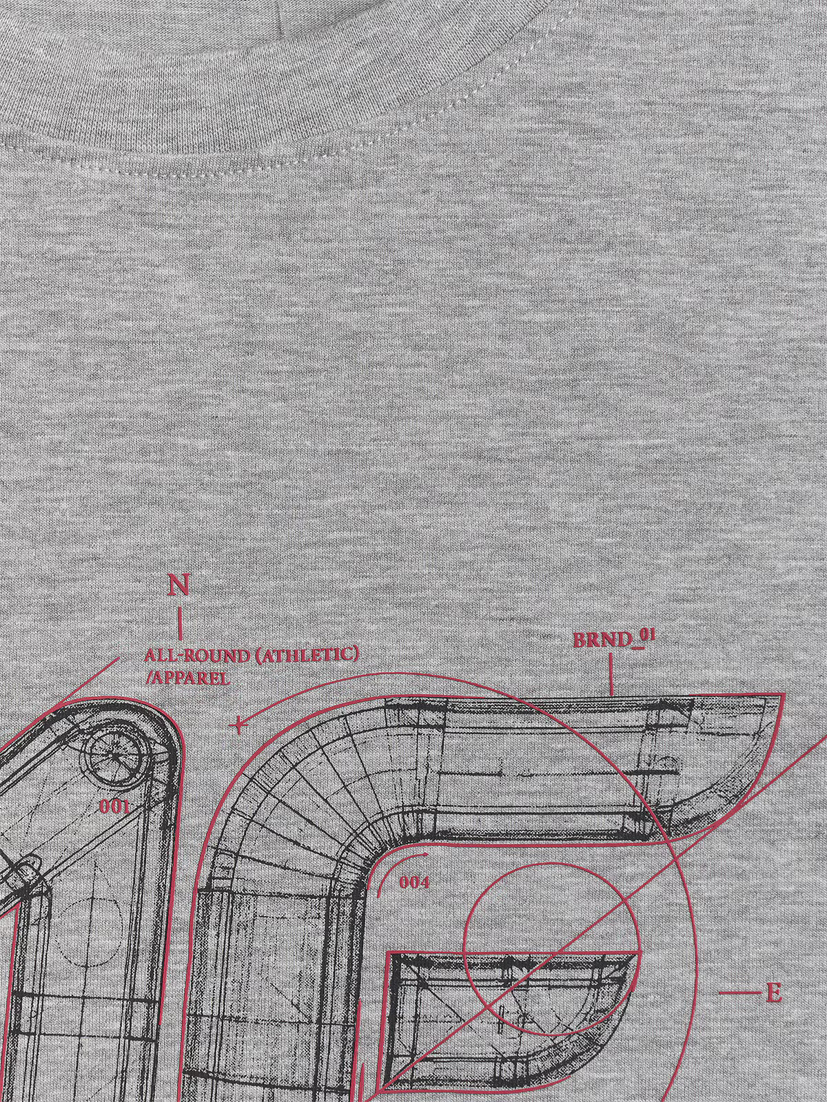 T-shirt regular z nadrukiem męski - czerwony