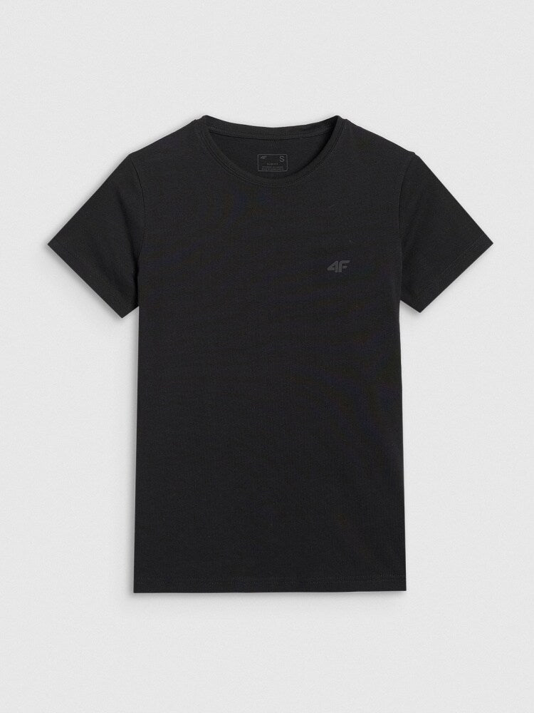 T-shirt slim gładki damski - granatowy