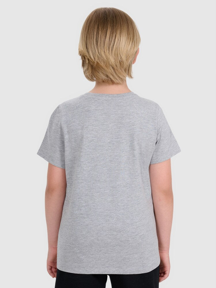 T-shirt regular gładki chłopięcy - czarny