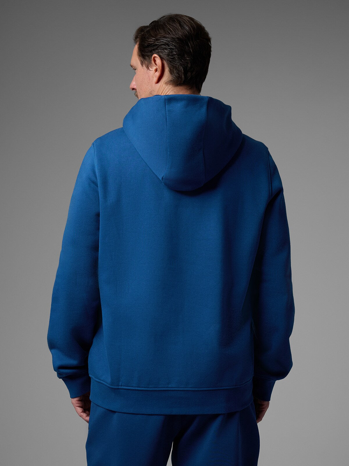 Bluza dresowa regular z kapturem męska FIVO x Robert Lewandowski - czarna