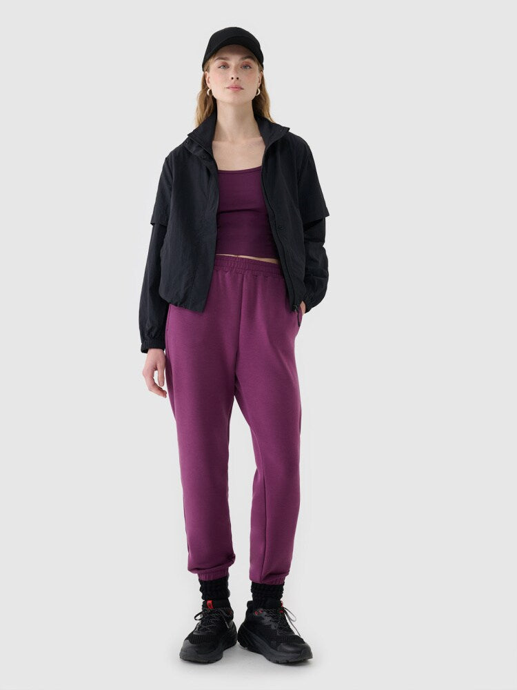 Crop-top slim damski - fioletowy