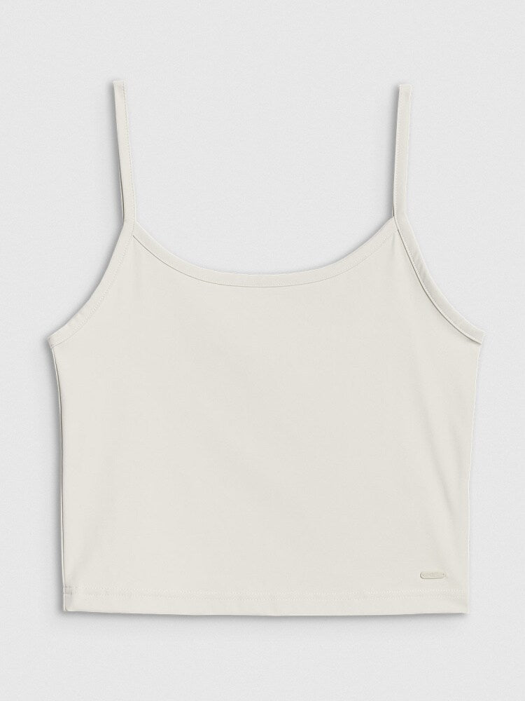 Crop-top slim damski - fioletowy