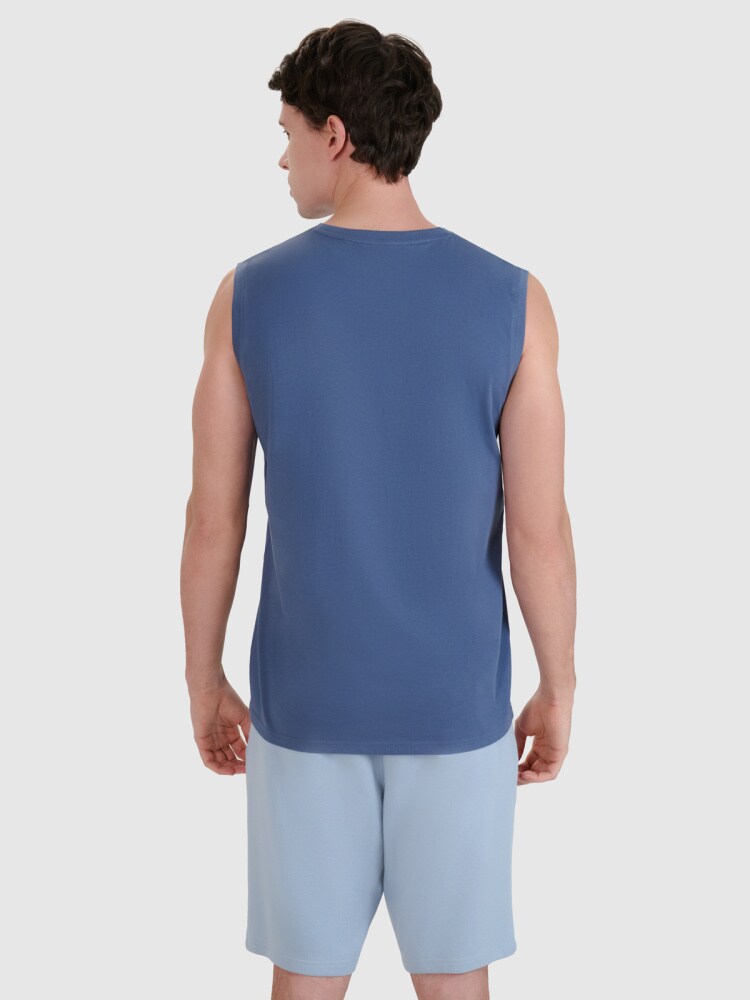 Tank top regular gładki męski - biały