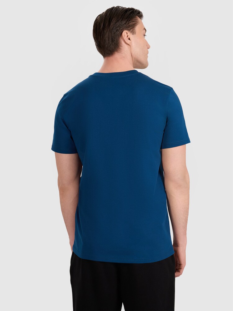 T-shirt regular z nadrukiem męski - biały