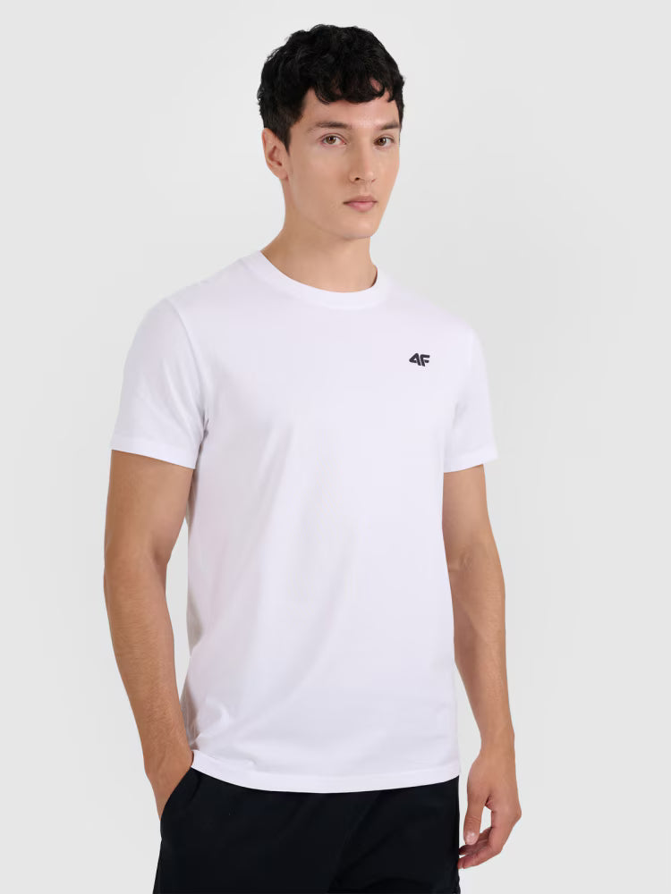 T-shirt regular gładki męski (2-pack) - czarny