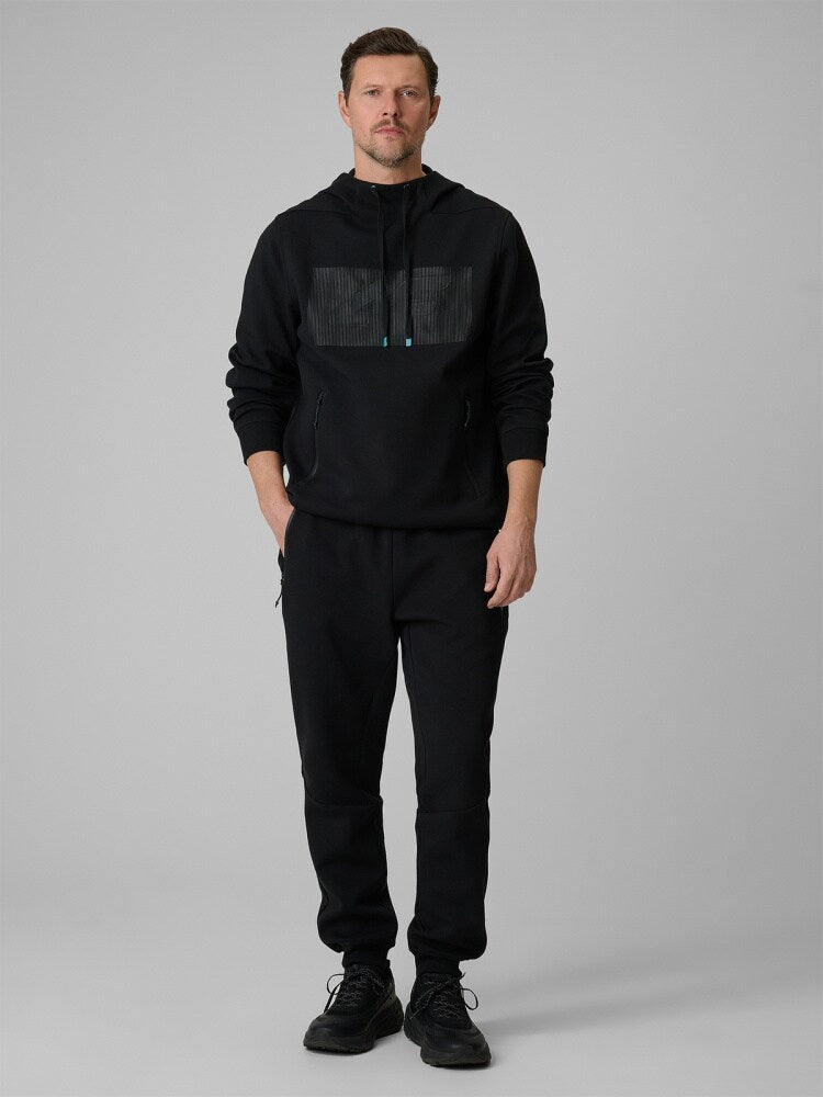 Bluza dresowa regular z kapturem męska - granatowa