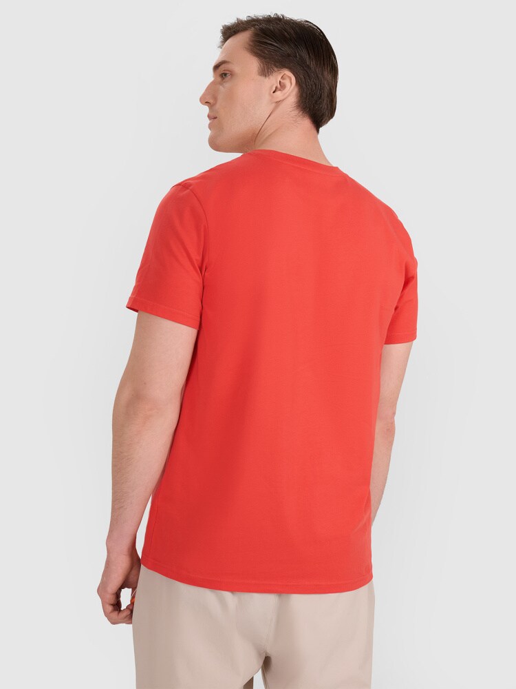 T-shirt regular gładki męski - szary