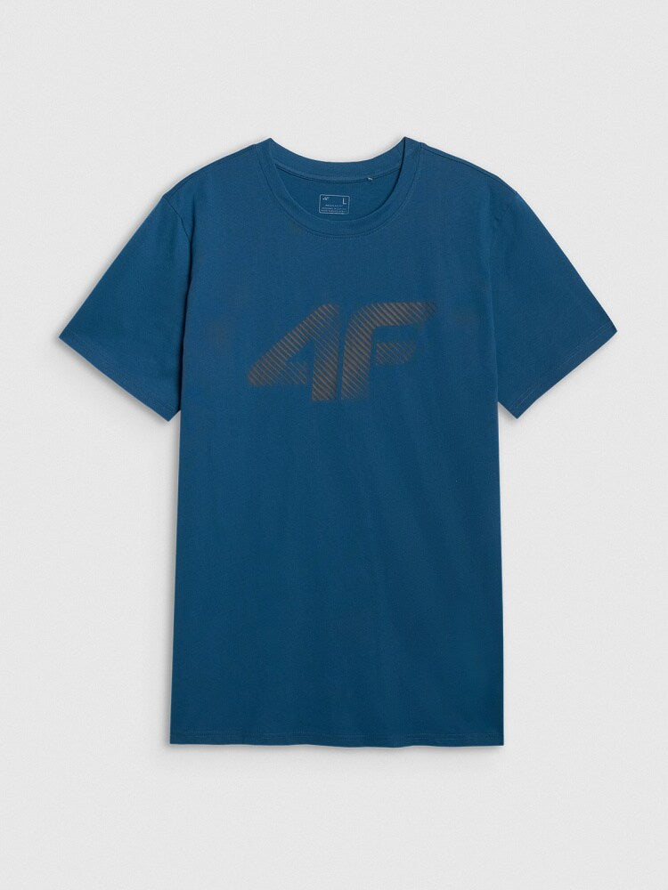 T-shirt regular z nadrukiem męski - biały