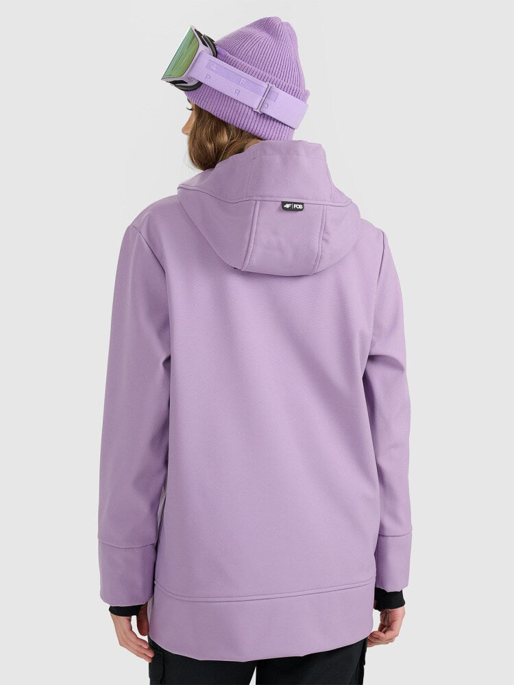 Kurtka snowboardowa z softshellu membrana 5000 damska - fioletowa