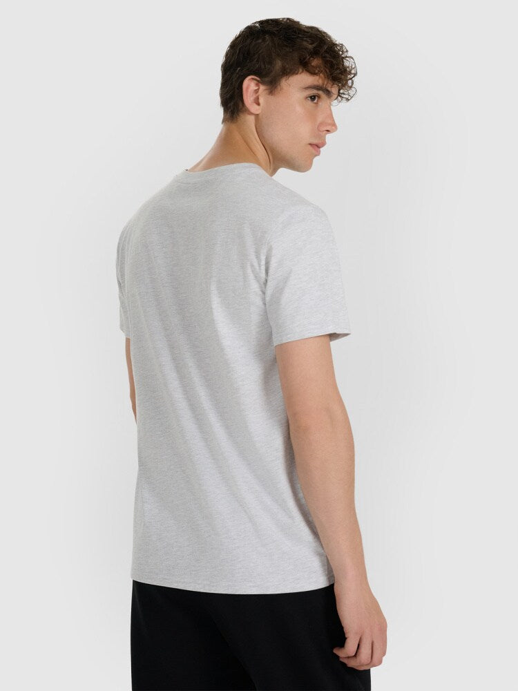 T-shirt regular z nadrukiem męski - biały