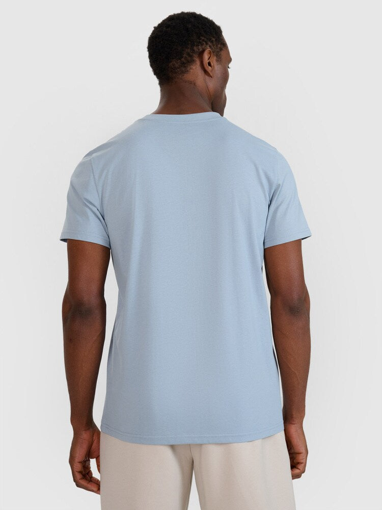 T-shirt regular gładki męski - beżowy
