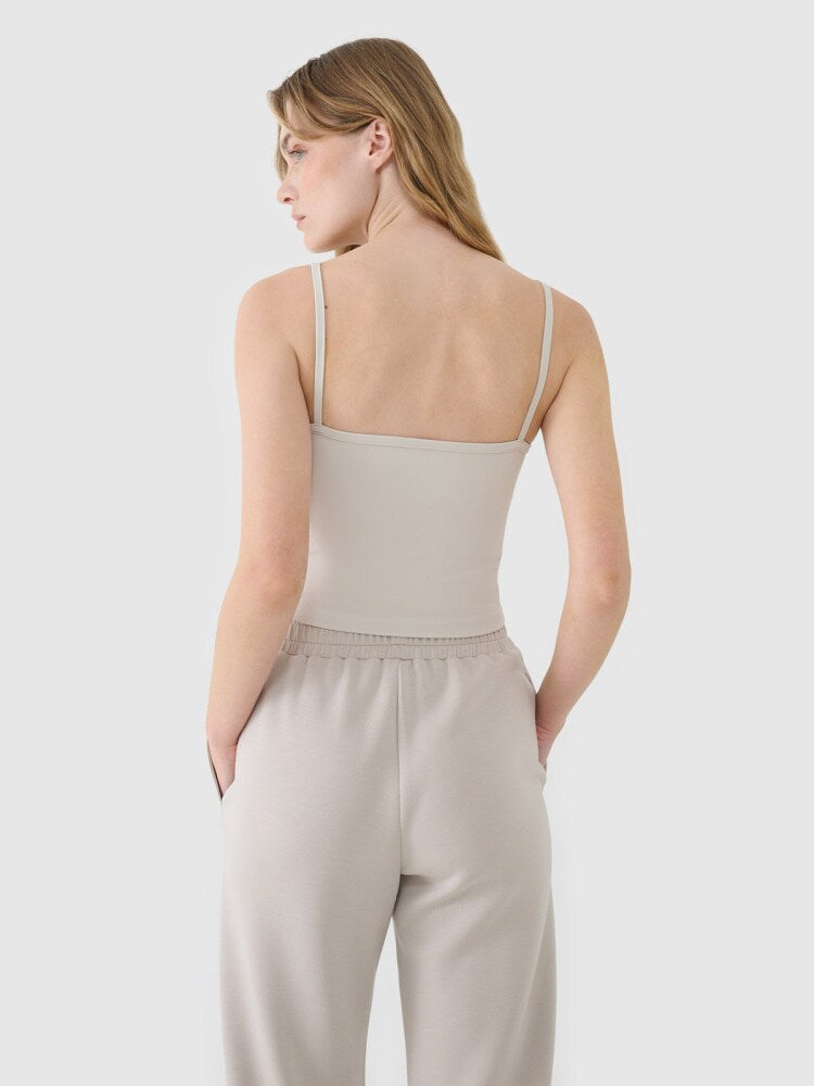 Crop-top slim damski - fioletowy